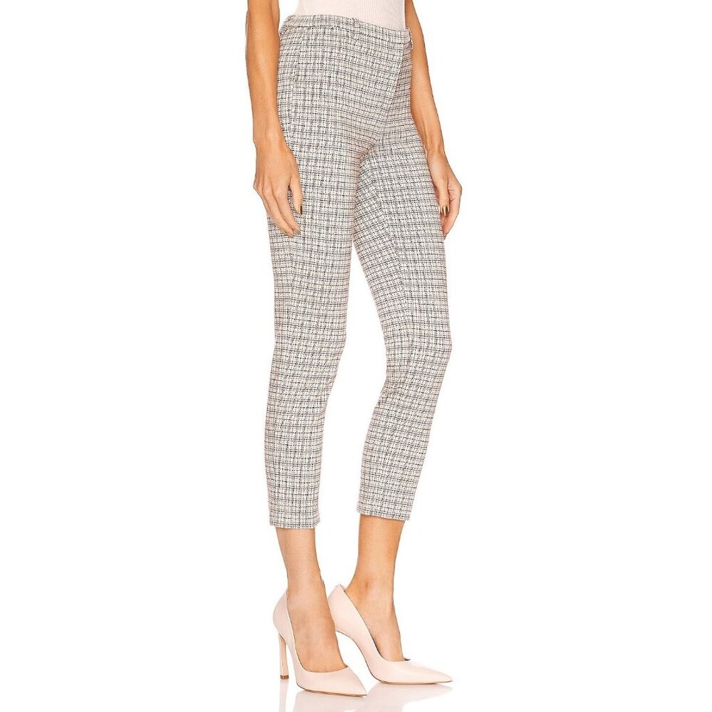 NWT THEORY Slim Pant in Multi Grid Knit Plaid Skinny Crop Pants 10